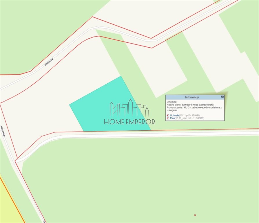 Działka budowlana na sprzedaż Warszawa, Wilanów, Kępa Zawadowska, Hoserów  1 244m2 Foto 1