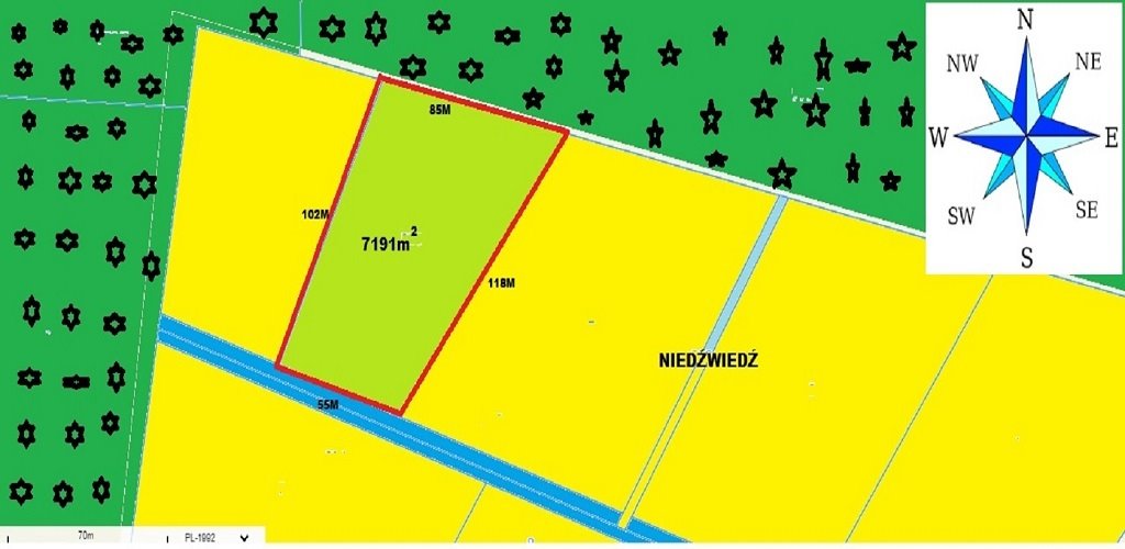 Sprzedam rezydencjonalną działkę 7 191 m² z WZ i pozwoleniem Niedźwiedź  7 191m2 Foto 1