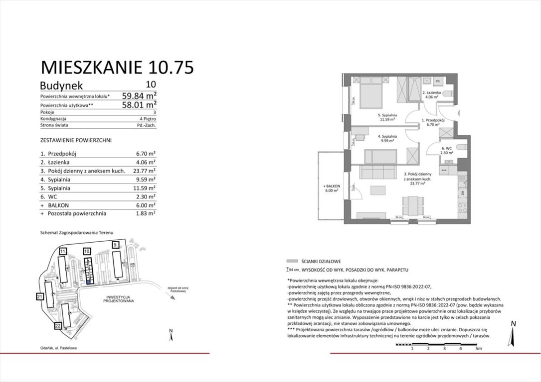 Mieszkanie trzypokojowe na sprzedaż Gdańsk, Łostowice  58m2 Foto 3