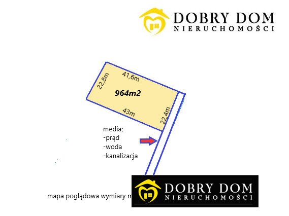 Działka pod dom z mediami, asfalt, sąsiedztwo domów Sokoły  964m2 Foto 1