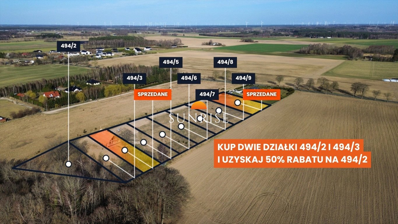 Atrakcyjne działki budowlane w Charzynie – 1567 m², warunki zabudowy Charzyno, 23  1 567m2 Foto 1