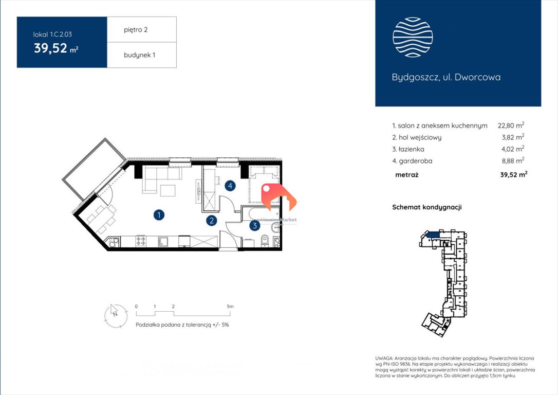 Mieszkanie dwupokojowe na sprzedaż Bydgoszcz, Centrum, Dworcowa  40m2 Foto 2