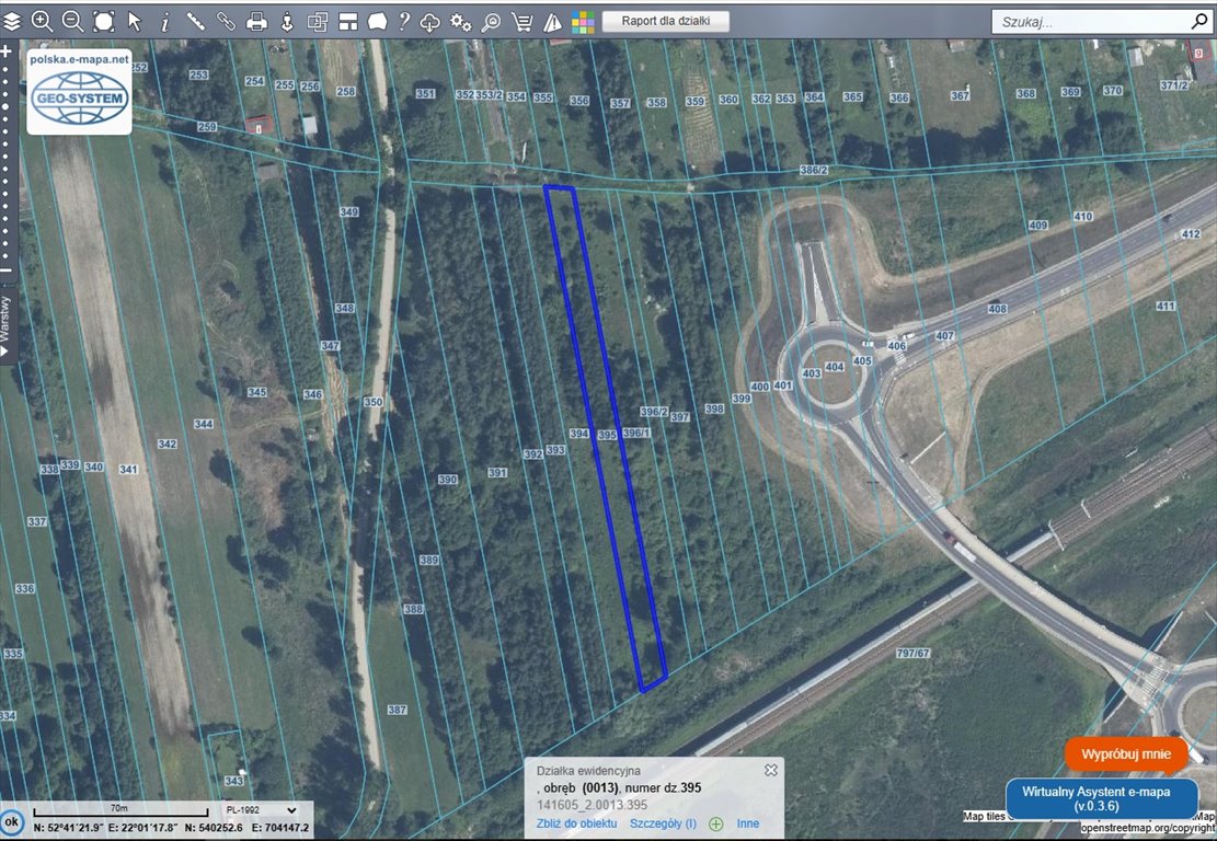 Działka 2237 m² w Małkini Górnej – spokój i natura Małkinia Górna  2 237m2 Foto 1