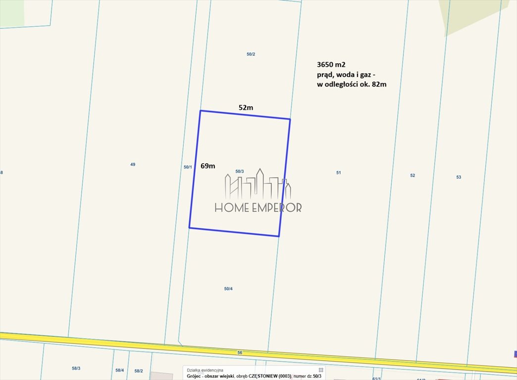 Działka budowlana na sprzedaż Częstoniew  3 650m2 Foto 1