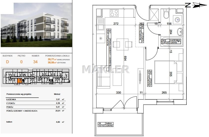 Mieszkanie dwupokojowe na sprzedaż Bydgoszcz, Szwederowo  39m2 Foto 4