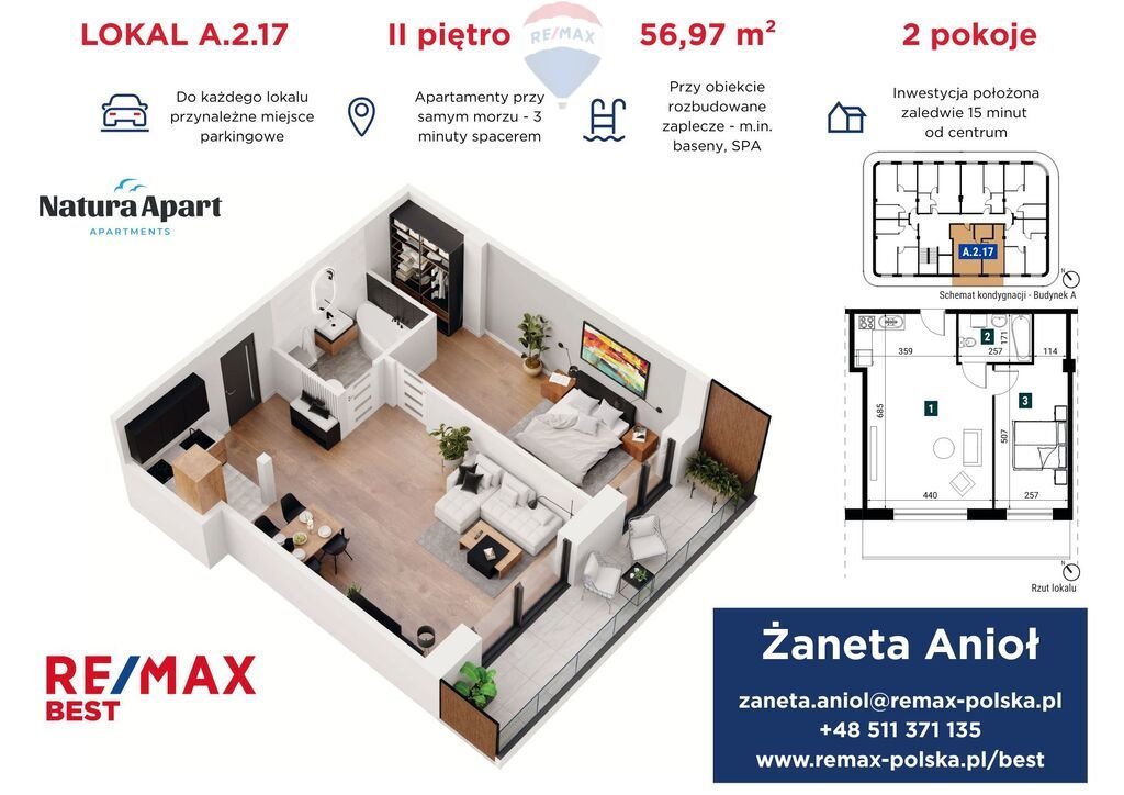 Mieszkanie dwupokojowe na sprzedaż Jastrzębia Góra, Rozewska  57m2 Foto 1