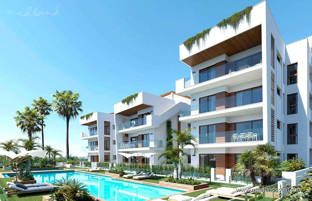 Nowoczesne apartamenty z basenem i tarasami w Los Alcázares Hiszpania, Los Alcázares  106m2 Foto 1