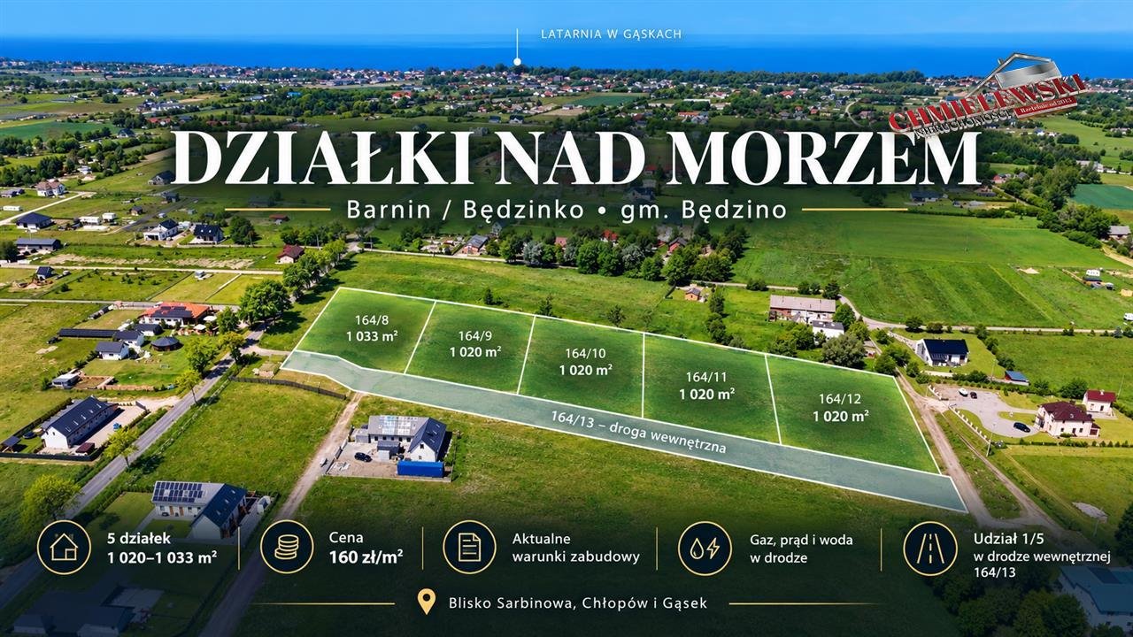 Działka 1033 m² w Będzinku - blisko morza i komunikacji Będzinko, Barnin, Barnin, Barnin  1 033m2 Foto 1