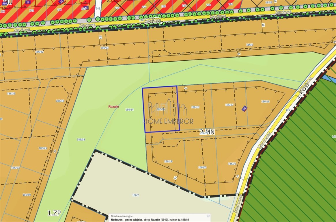 Polecam działkę 1507 m² w Rozalinie z wodą i planem zabudowy: Rozalin: Żelechowska
