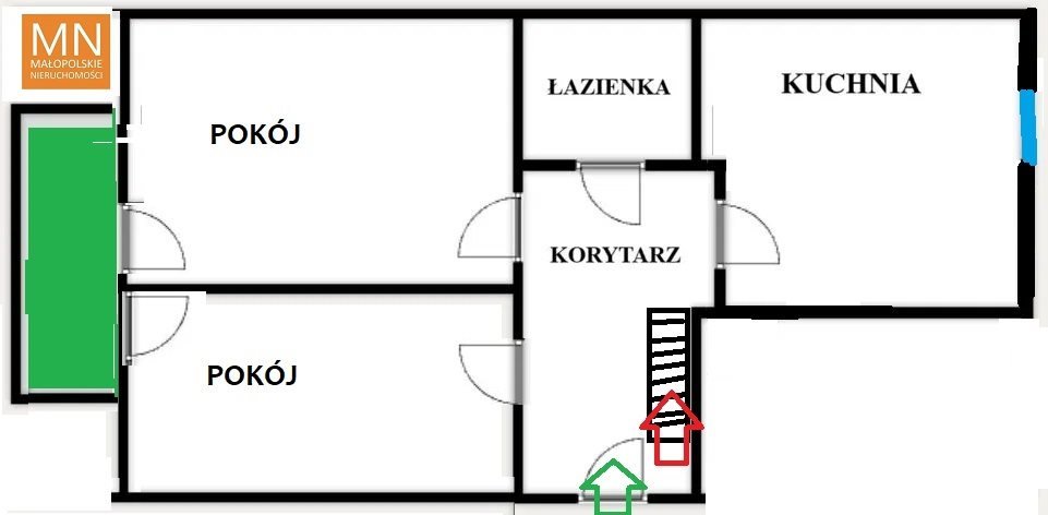 Mieszkanie trzypokojowe na wynajem Proszowice, Leśna  55m2 Foto 15