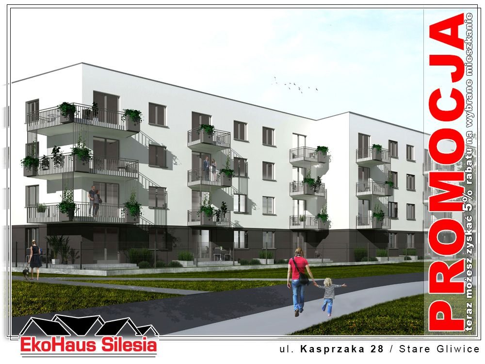 Mieszkanie dwupokojowe na sprzedaż Gliwice, Stare Gliwice, Kasprzaka 42m2 Foto 1 Mieszkanie dwupokojowe na sprzedaż Gliwice, Stare Gliwice, Kasprzaka 42m2 Foto 1
