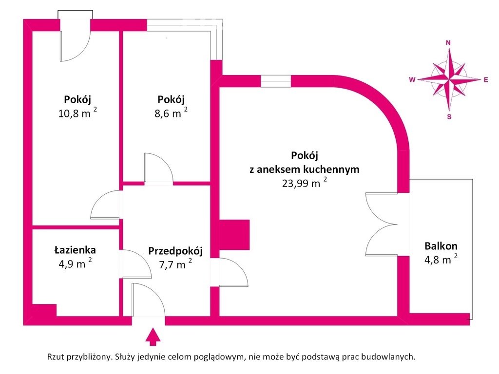 Mieszkanie trzypokojowe na sprzedaż Siedlce  56m2 Foto 3