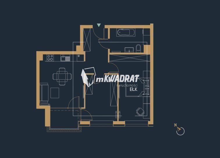 Nowoczesne 3-pokojowe mieszkanie z balkonem na Osiedlu Jeziorna Ełk, Osiedle Jeziorna  59m2 Foto 1
