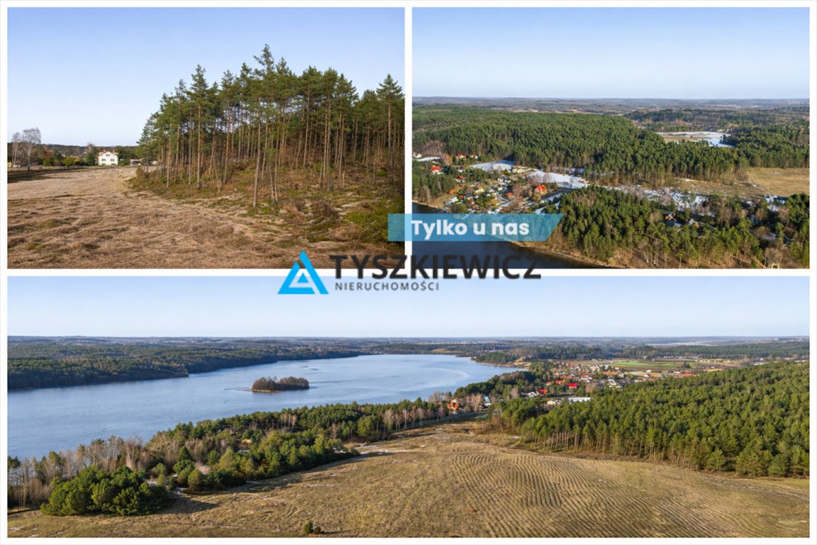 Działka inwestycyjna z widokiem na jezioro i własnym lasem Stężyca  34 991m2 Foto 1