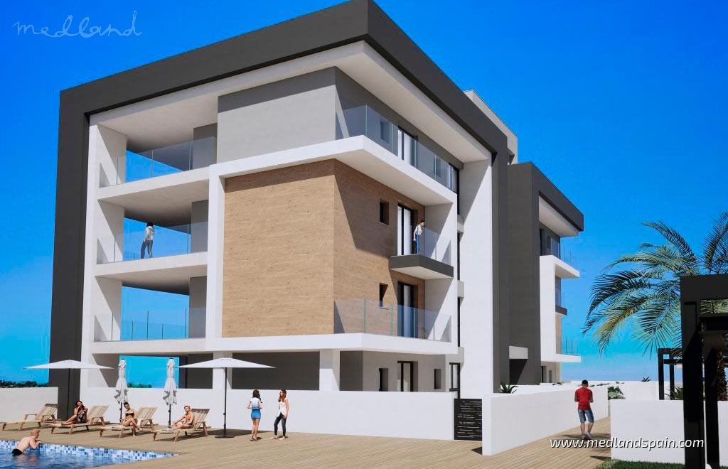 Nowoczesne 3-pokojowe apartamenty z basenem i panoramicznym widokiem Hiszpania, Los Alcázares  106m2 Foto 1