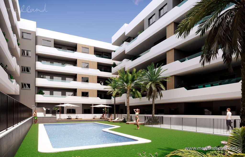 Nowoczesne mieszkanie 87 m² z tarasem i widokiem na basen Hiszpania, Santa Pola  87m2 Foto 1