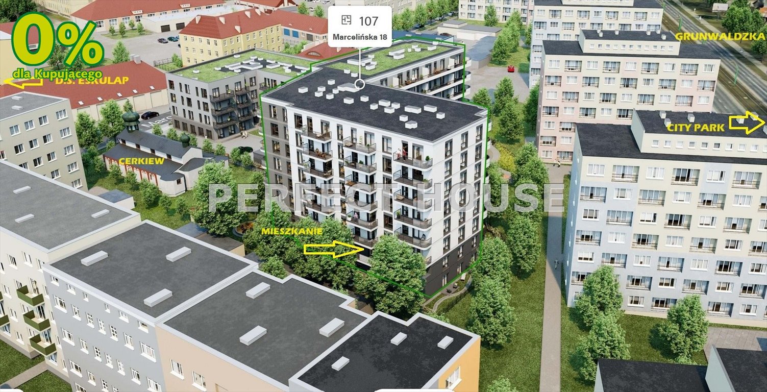 Mieszkanie trzypokojowe na sprzedaż Poznań, Grunwald, Marcelińska  59m2 Foto 1