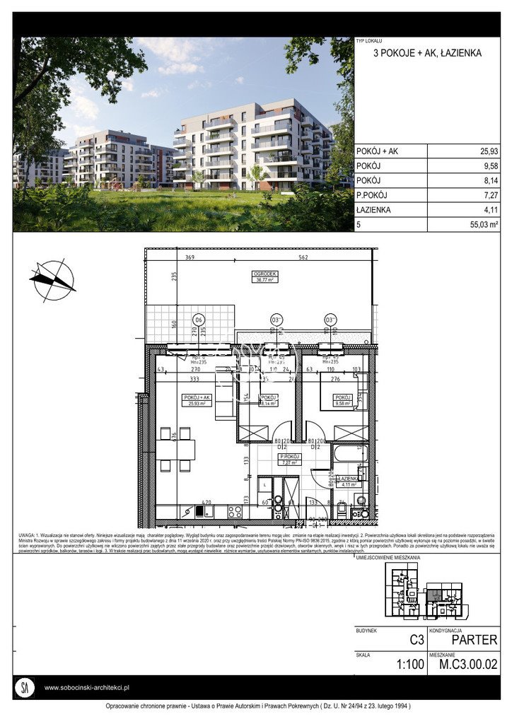 Mieszkanie trzypokojowe na sprzedaż Bydgoszcz, Fordon, Fordońska  55m2 Foto 4