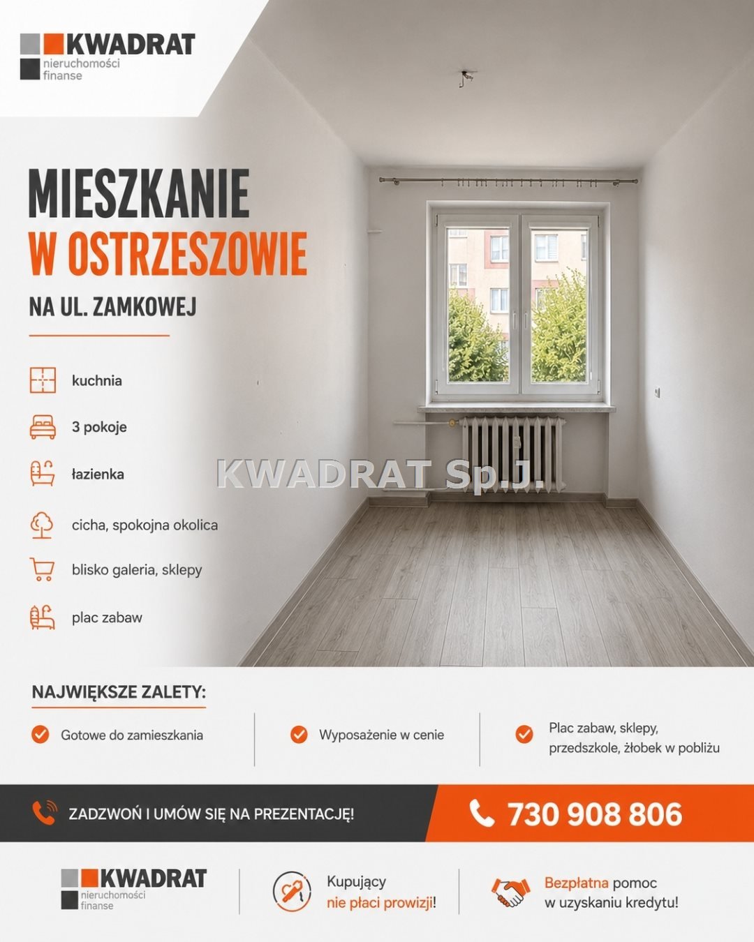 Do sprzedania przestronne 3-pokojowe mieszkanie 51 m² w Ostrzeszowie Ostrzeszów, Ostrzeszów, Os. Zamkowe  52m2 Foto 1