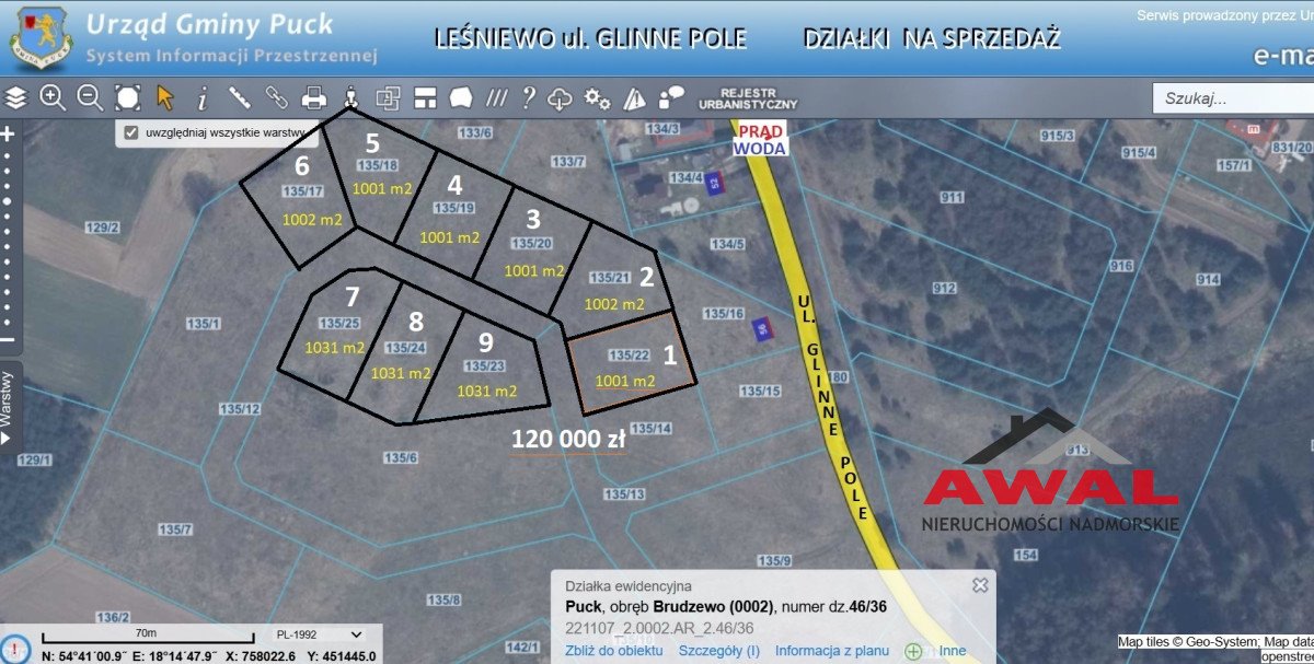 Działka budowlana na sprzedaż Leśniewo, Glinne Pole  1 001m2 Foto 4