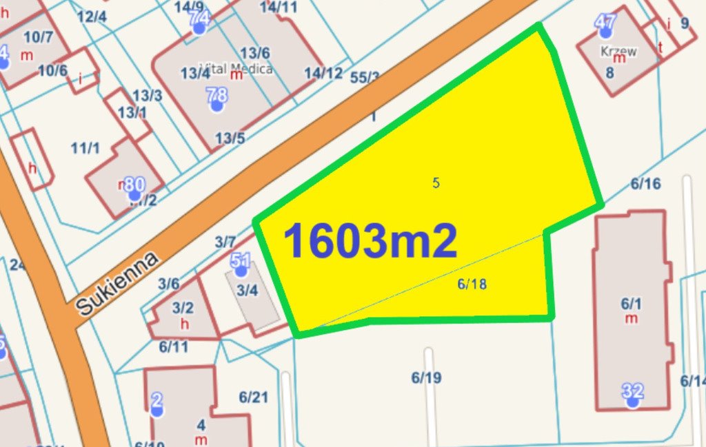 Na sprzedaż działka inwestycyjna 1603 m² w centrum Nowego Dworua Nowy Dwór Mazowiecki  1 603m2 Foto 1
