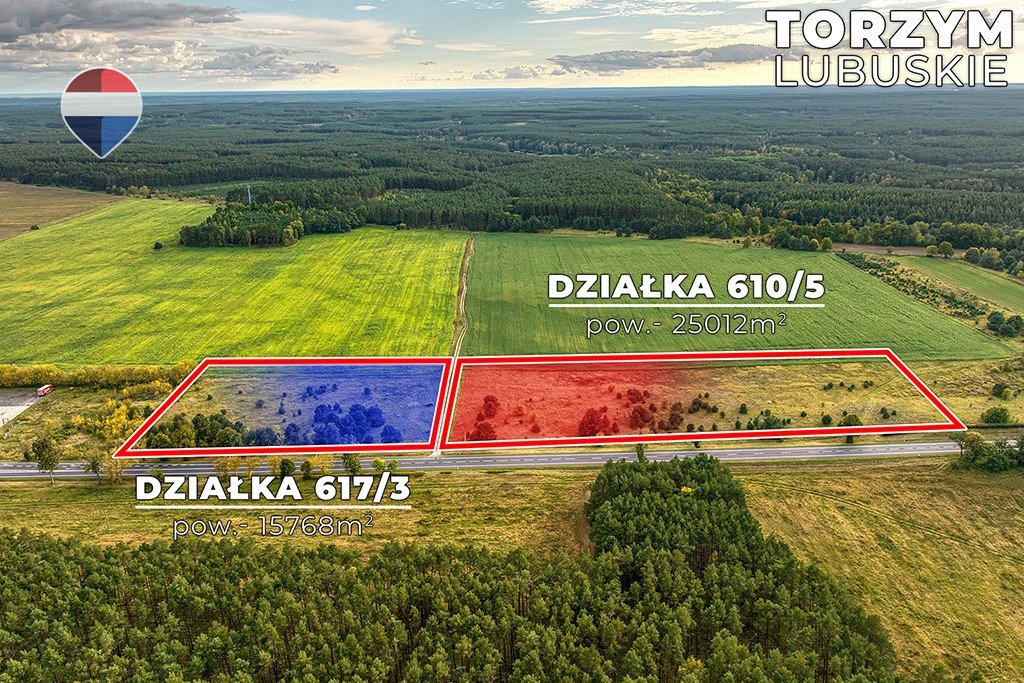 Działka inwestycyjna 40,78 ha przy DK92 (Torzym) z dużym potencjałem Torzym, Strażacka  40 780m2 Foto 1