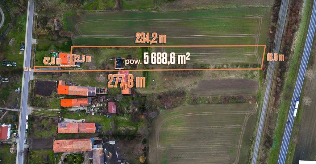 Duża działka 0,55ha +budynek gospodarczy 210m2: Strzelce