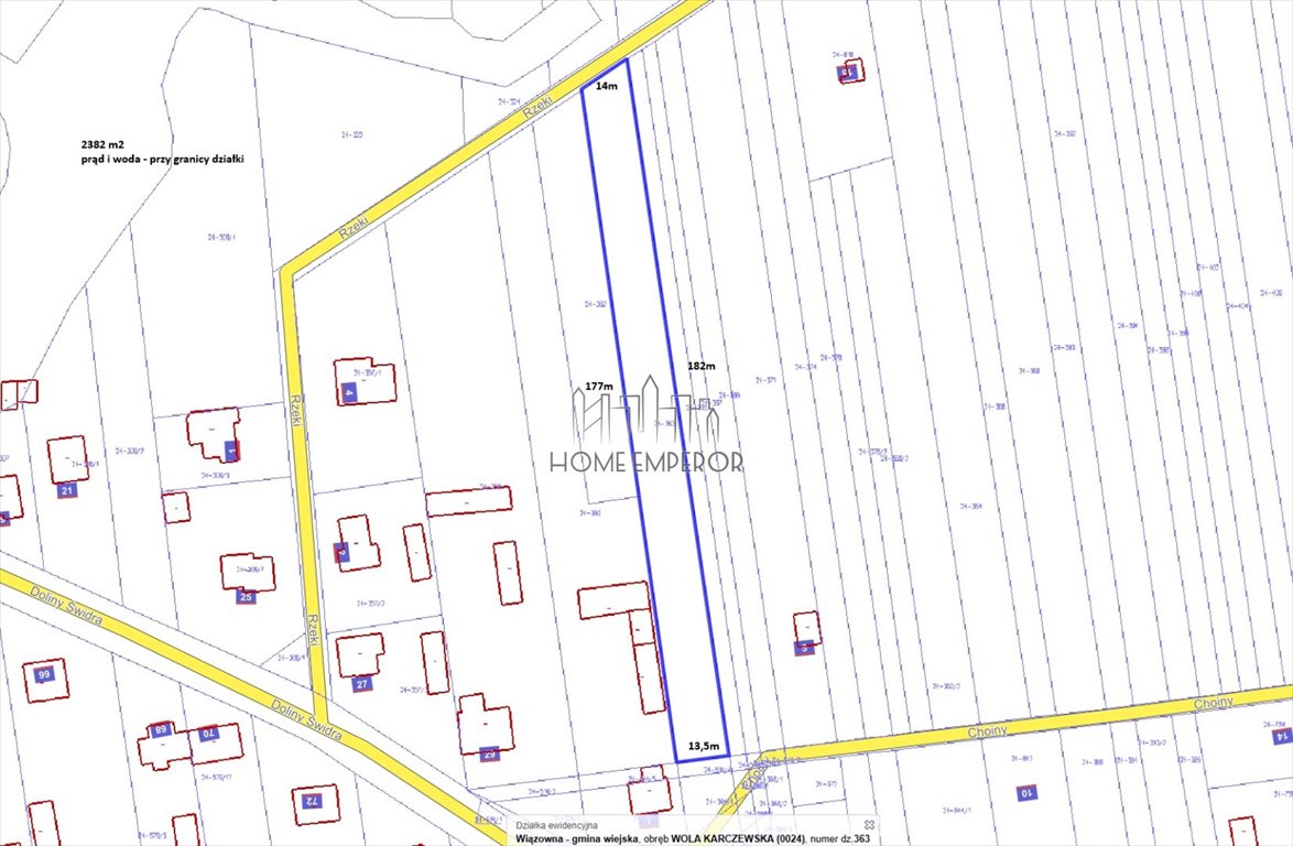 Działka budowlana na sprzedaż Wola Karczewska, Rzeki  2 382m2 Foto 1