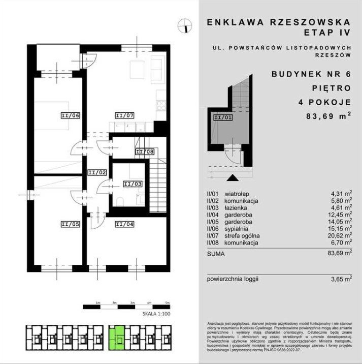 Mieszkanie czteropokojowe  na sprzedaż Rzeszów, Powstańców Listopadowych  84m2 Foto 3