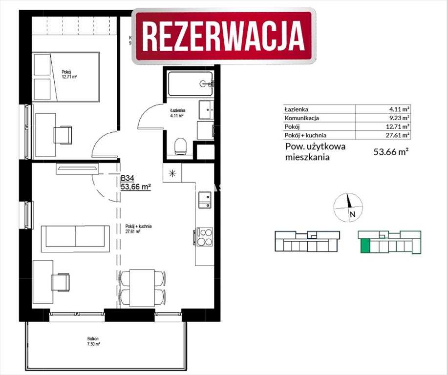 Mieszkanie trzypokojowe na sprzedaż Kraków, Bieżanów-Prokocim, Bieżanów, Bieżanów  53m2 Foto 4