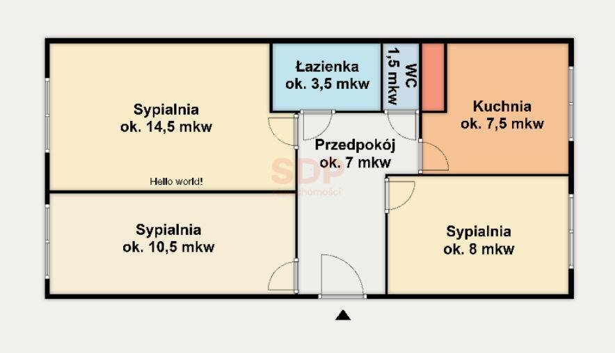 Mieszkanie trzypokojowe na sprzedaż Wrocław, Psie Pole, Różanka, Chorwacka  54m2 Foto 1