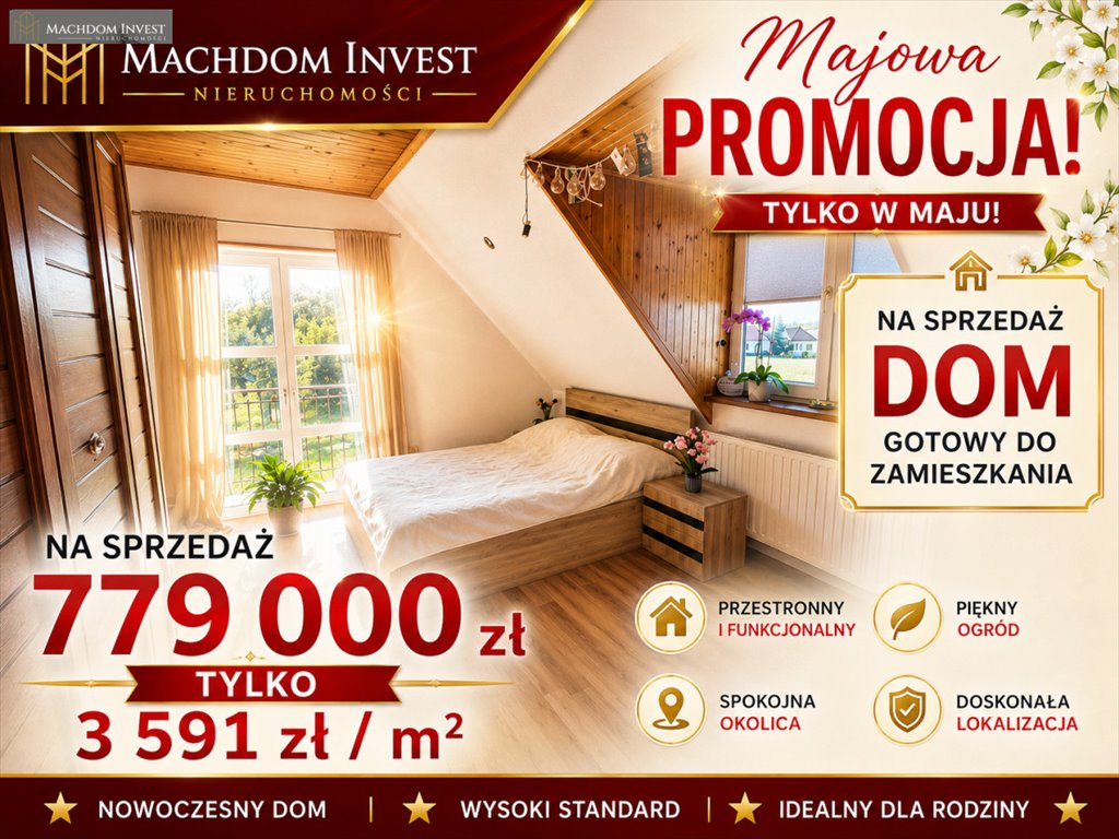Dom wolnostojący 216,9 m² z ogrodem i garażem w Brodnicy Szabda  217m2 Foto 1