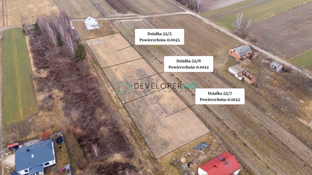 Działka pod dom w Kajetanowie 1045 m2, media w drodze Kajetanów  1 045m2 Foto 1