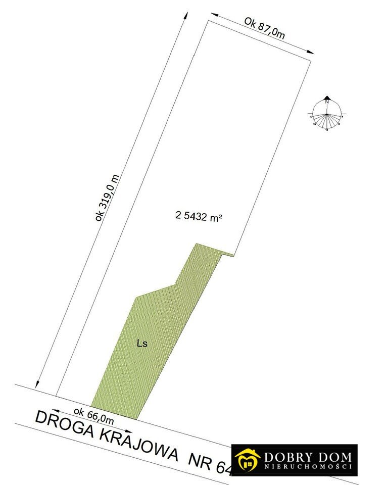 Działka inwestycyjna 25 429 m² przy DK 64 (Jeżewo Nowe) Jeżewo Nowe  25 432m2 Foto 1