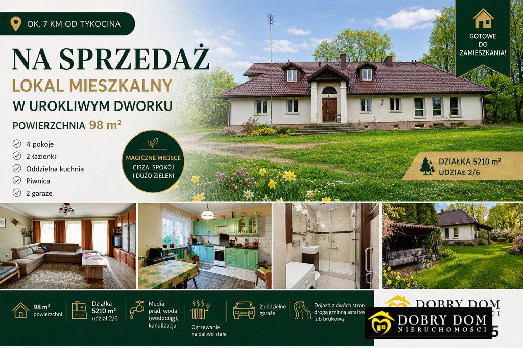 Przestronne 98 m² z garażami i dużą działką (7 km od Tykocina) Stelmachowo  98m2 Foto 1