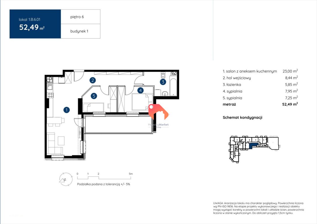 Mieszkanie trzypokojowe na sprzedaż Bydgoszcz, Dworcowa  52m2 Foto 7