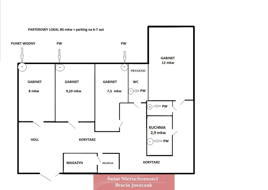 Lokal usługowy 80 m2 z parkingiem i banerem reklamowym Wrocław, Muchobór Wielki, Muchobór Wielki  80m2 Foto 1