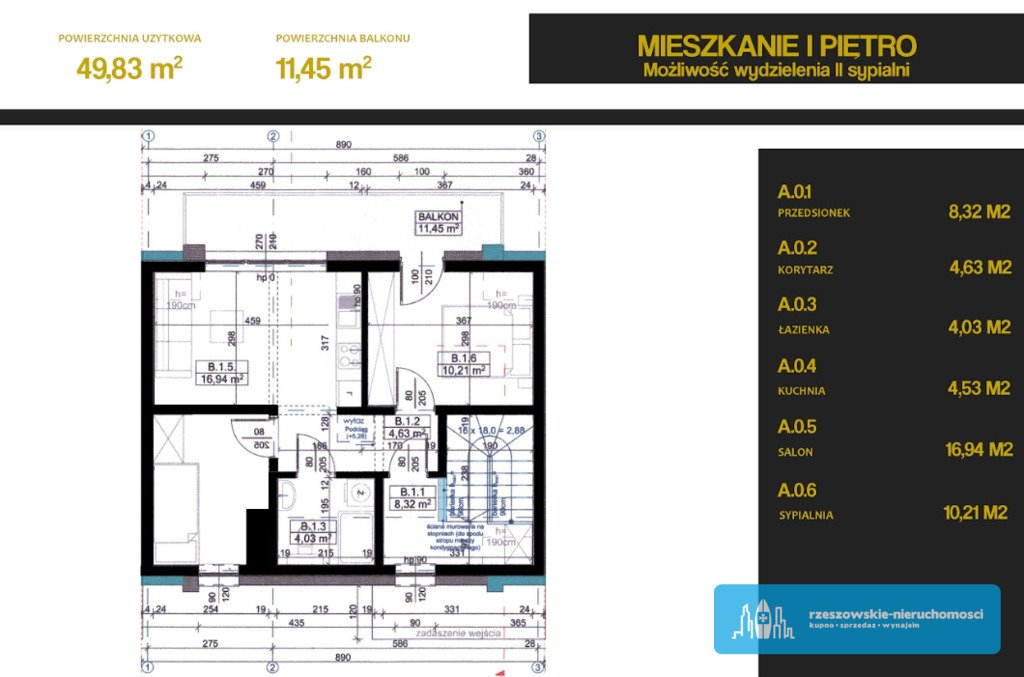 Mieszkanie trzypokojowe na sprzedaż Rzeszów, Warszawska  50m2 Foto 4