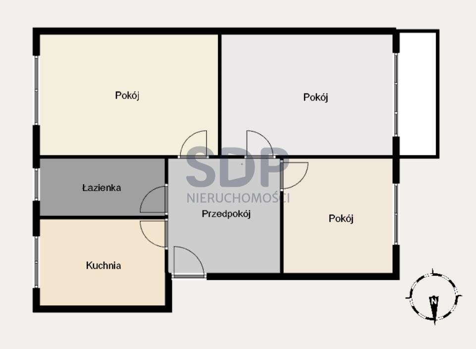 Mieszkanie trzypokojowe na sprzedaż Wrocław, Krzyki, Borek, Ślężna  63m2 Foto 10