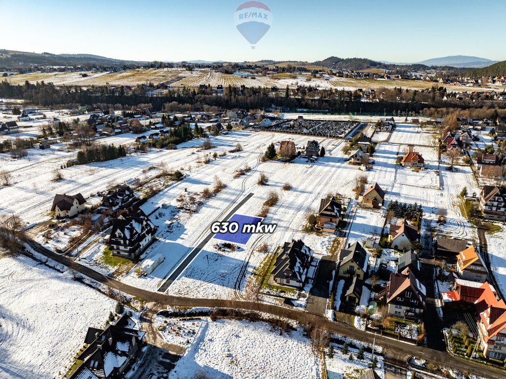 Działka budowlana 630 m² z mediami, blisko Zakopanego Szaflary, Rola Galicowa  630m2 Foto 1