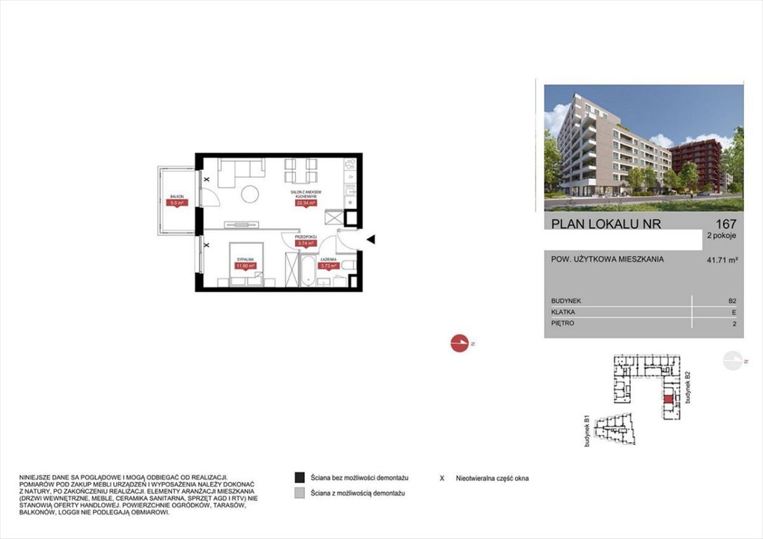 Mieszkanie dwupokojowe na sprzedaż Warszawa, Mokotów, Wołoska  42m2 Foto 5