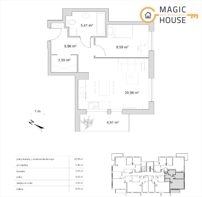 Mieszkanie dwupokojowe na sprzedaż Rumia, Jęczmienna  46m2 Foto 1