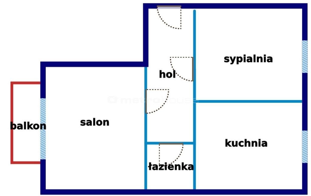 Mieszkanie dwupokojowe na sprzedaż Łódź  59m2 Foto 8