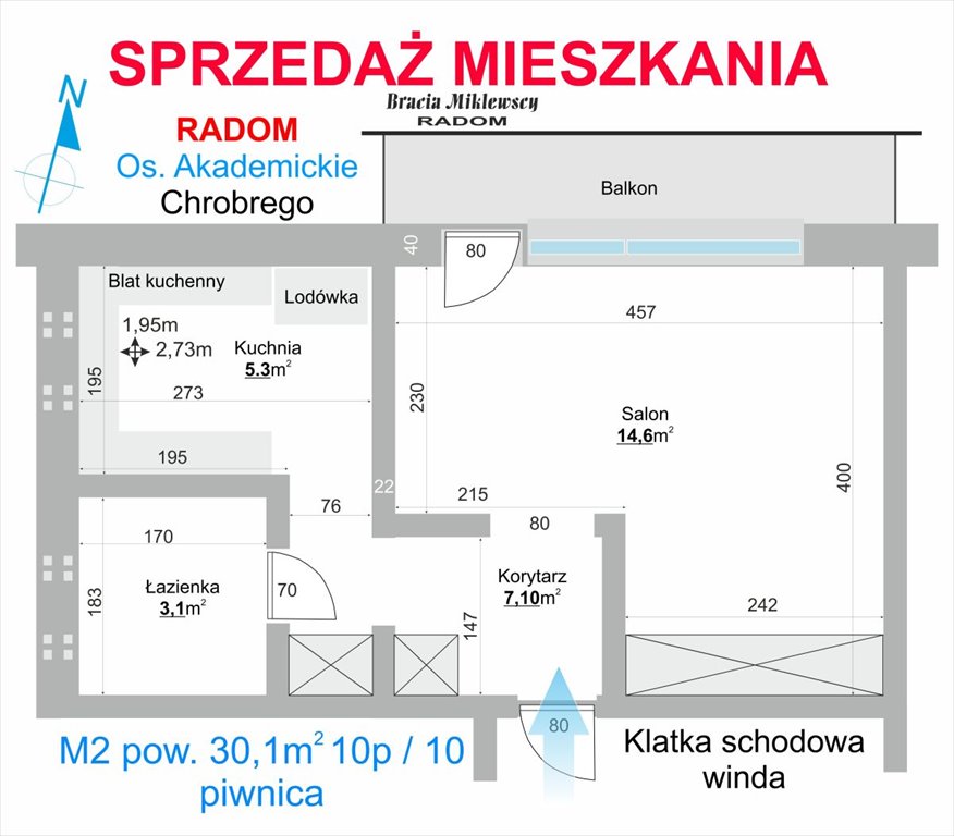 Kawalerka na sprzedaż Radom, os. Akademickie, B. Chrobrego  30m2 Foto 9