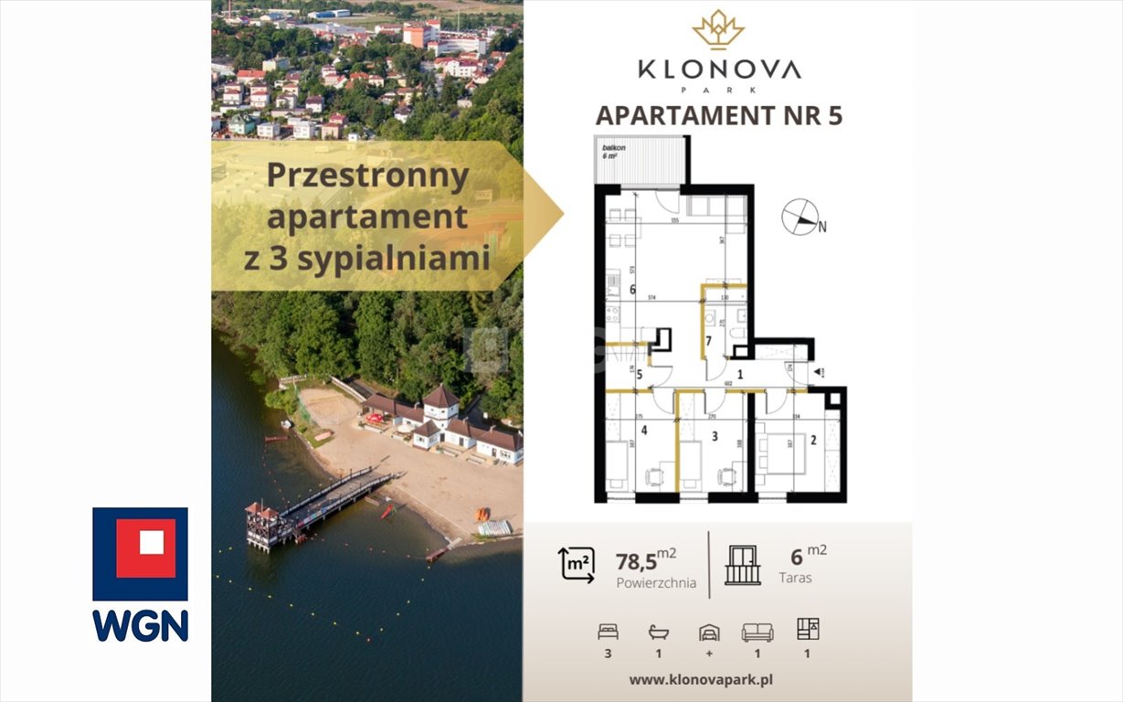 Do sprzedania nowoczesny 4-pokojowy apartament z tarasem i panoramicznymi oknami Olecko, Centrum, Gołdapska  79m2 Foto 1