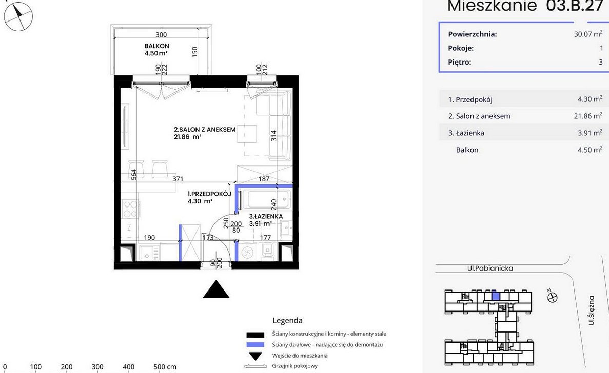 Kawalerka na sprzedaż Wrocław, Krzyki, Os. Powstańców Śląskich  30m2 Foto 14