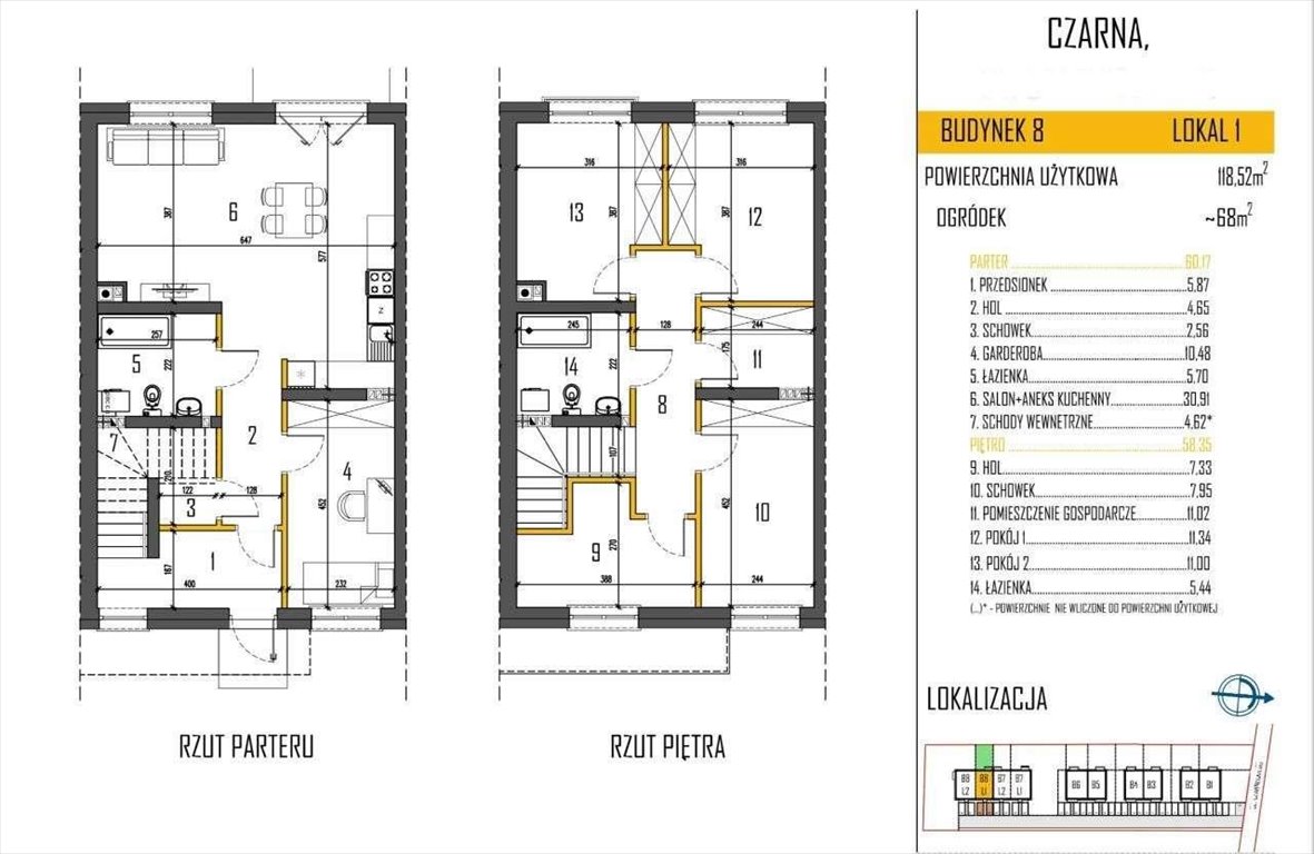 Mieszkanie trzypokojowe na sprzedaż Czarna  57m2 Foto 10