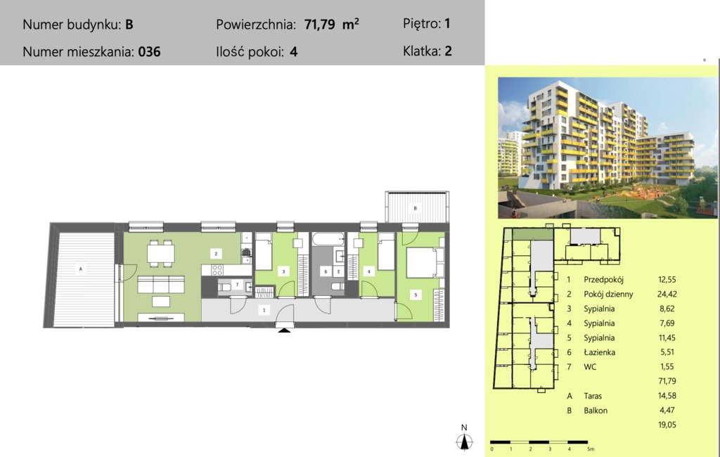 Mieszkanie czteropokojowe  na sprzedaż Rzeszów, Krakowska  72m2 Foto 7