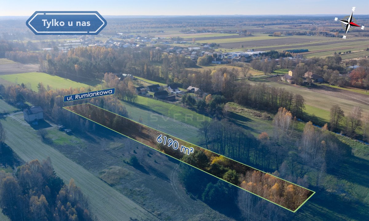 Duża działka 6190 m² z mediami, plan zagospodarowania Cykarzew Północny  6 190m2 Foto 1