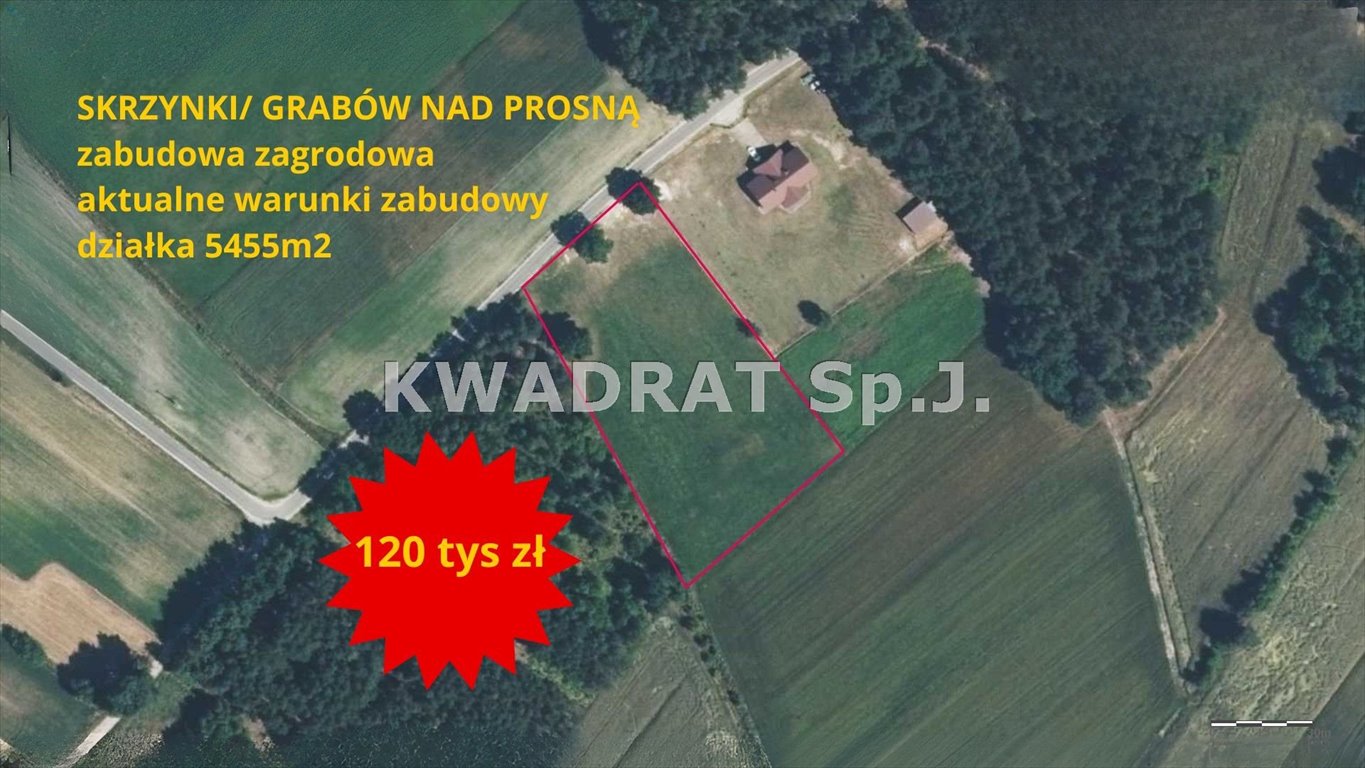 Działka 5455 m² z WZ pod dom i gospodarstwo w Skrzynkach Skrzynki  5 455m2 Foto 1